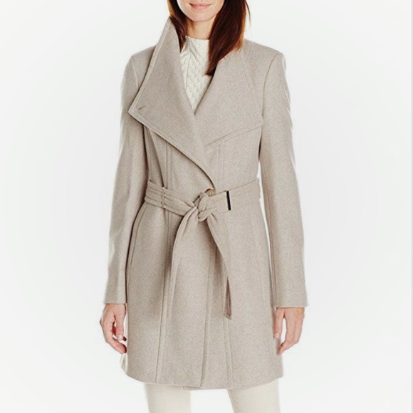 Calvin Klein Toggle Wrap Beige Coat 